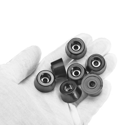 Harfington Uxcell 10Pcs Rubber Bumper Feet, 0.47" H x 0.83" W Round Pads with Stainless Steel Washer and Screws for Furniture, Appliances, Electronics