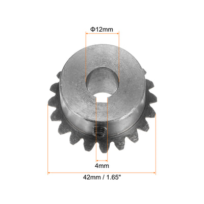 Harfington 2pcs Bevel Gear 2M 20 Teeth 12mm Shaft Hole Tapered Pinion Gear with 4mm Keyway