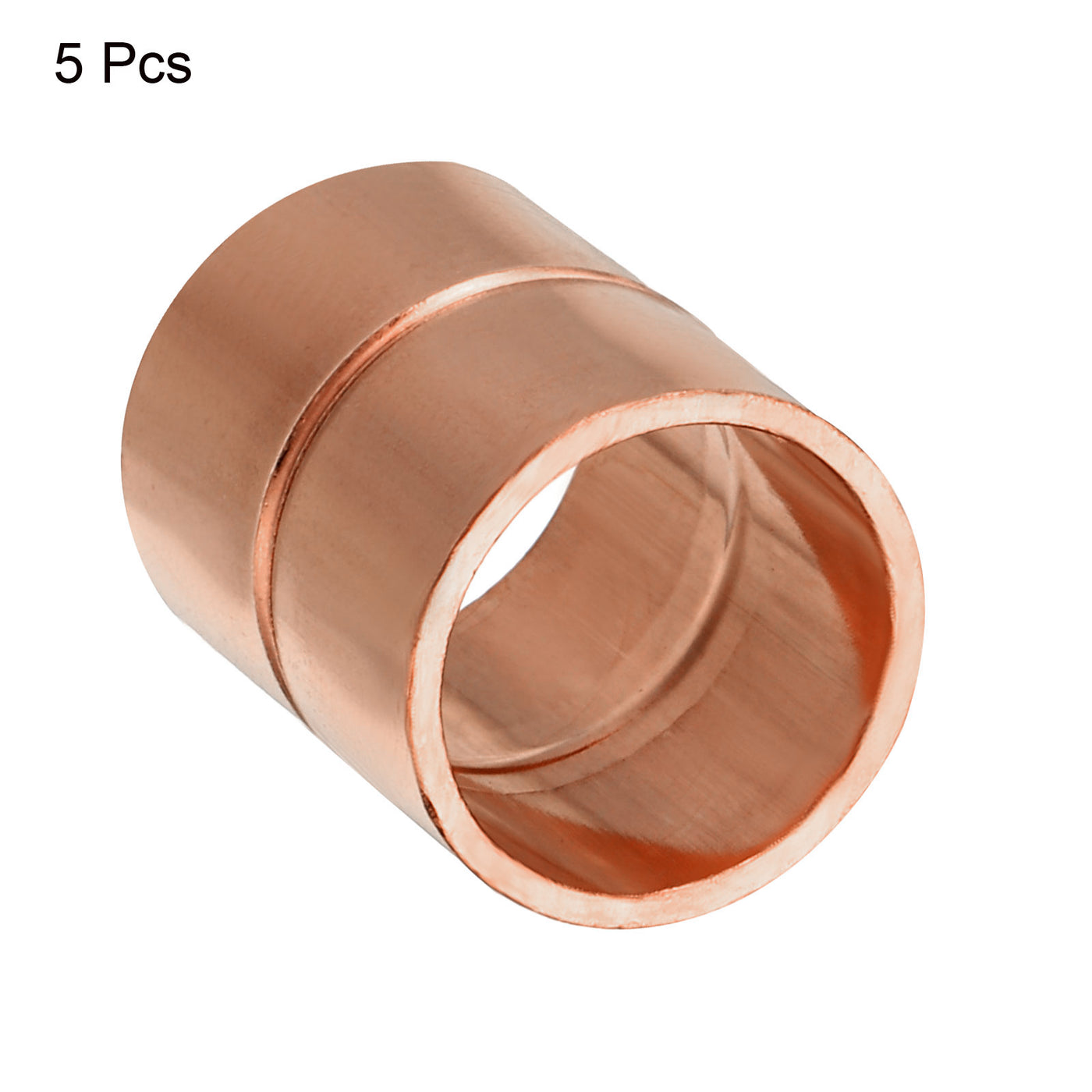 Harfington 5pcs Straight Copper Coupling Fittings 7/8 Inch ID Welding Joint