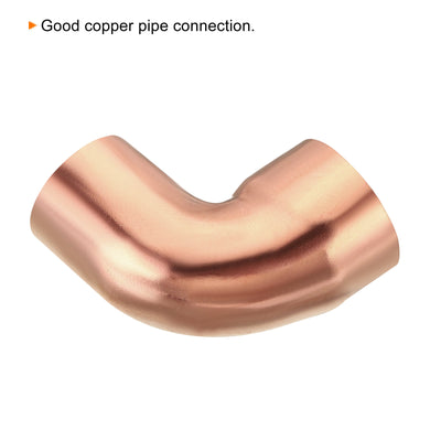 Harfington 90 Degrees Elbow Copper Pipe Fitting Short Turn Welding Connection 3/4 Inch ID for HVAC Air Conditioning Pipe, Pack of 10