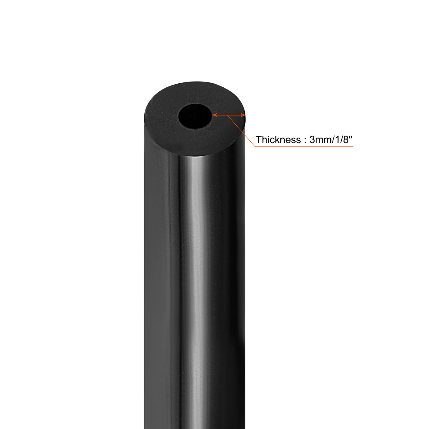 Harfington Vacuum Silicone Tubing Hose 1/8" 5/32" 3/16" 1/4" 5/16" ID 1/8" Wall Thick 5ft Black High Temperature for Engine