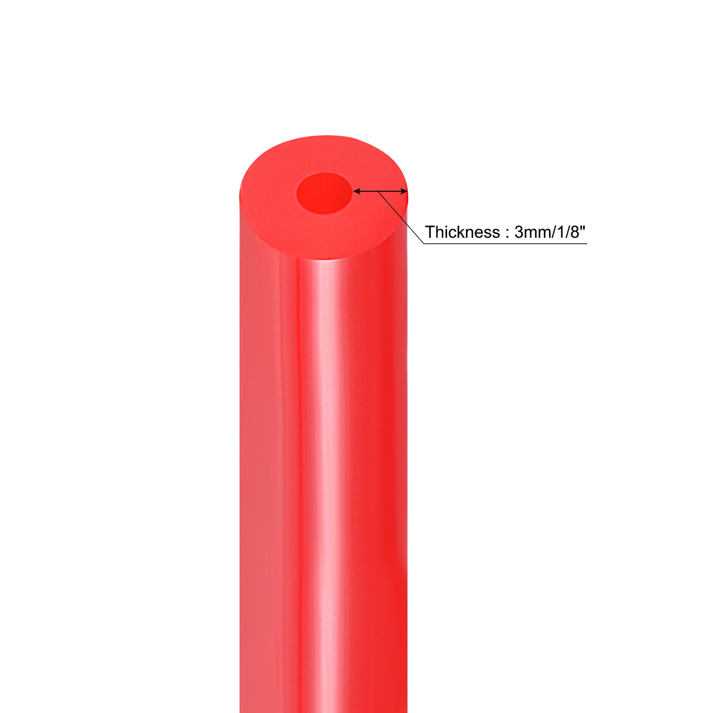 Harfington Vacuum Silicone Tubing Hose 3/16" 1/4" 5/16" 3/8" 1/2" ID 1/8" Wall Thick 5ft Red High Temperature for Engine