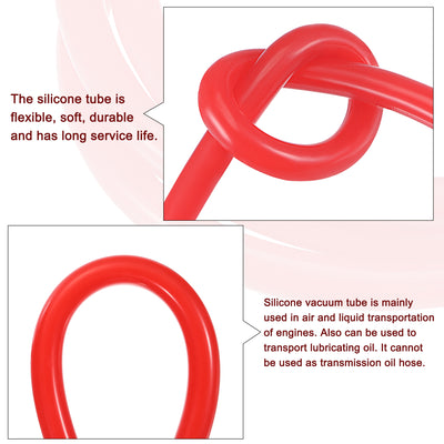 Harfington Vacuum Silicone Tubing Hose 1/8" 3/16" 1/4" 3/8" 1/2" ID 1/8" Wall Thick 5ft Red High Temperature for Engine