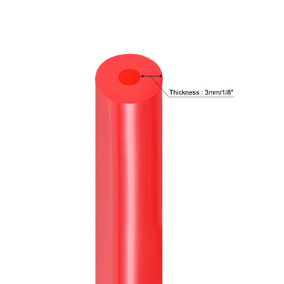 Harfington Vacuum Silicone Tubing Hose 1/8" 5/16" 3/8" 1/2" ID 1/8" Wall Thick 5ft Red High Temperature for Engine