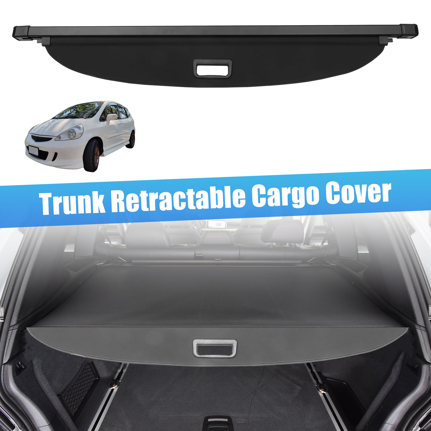 ACROPIX Retractable Cargo Cover Rear Trunk Security Cover Shield Shade Adjustable Fit for Honda Fit 2002-2007 - Pack of 1