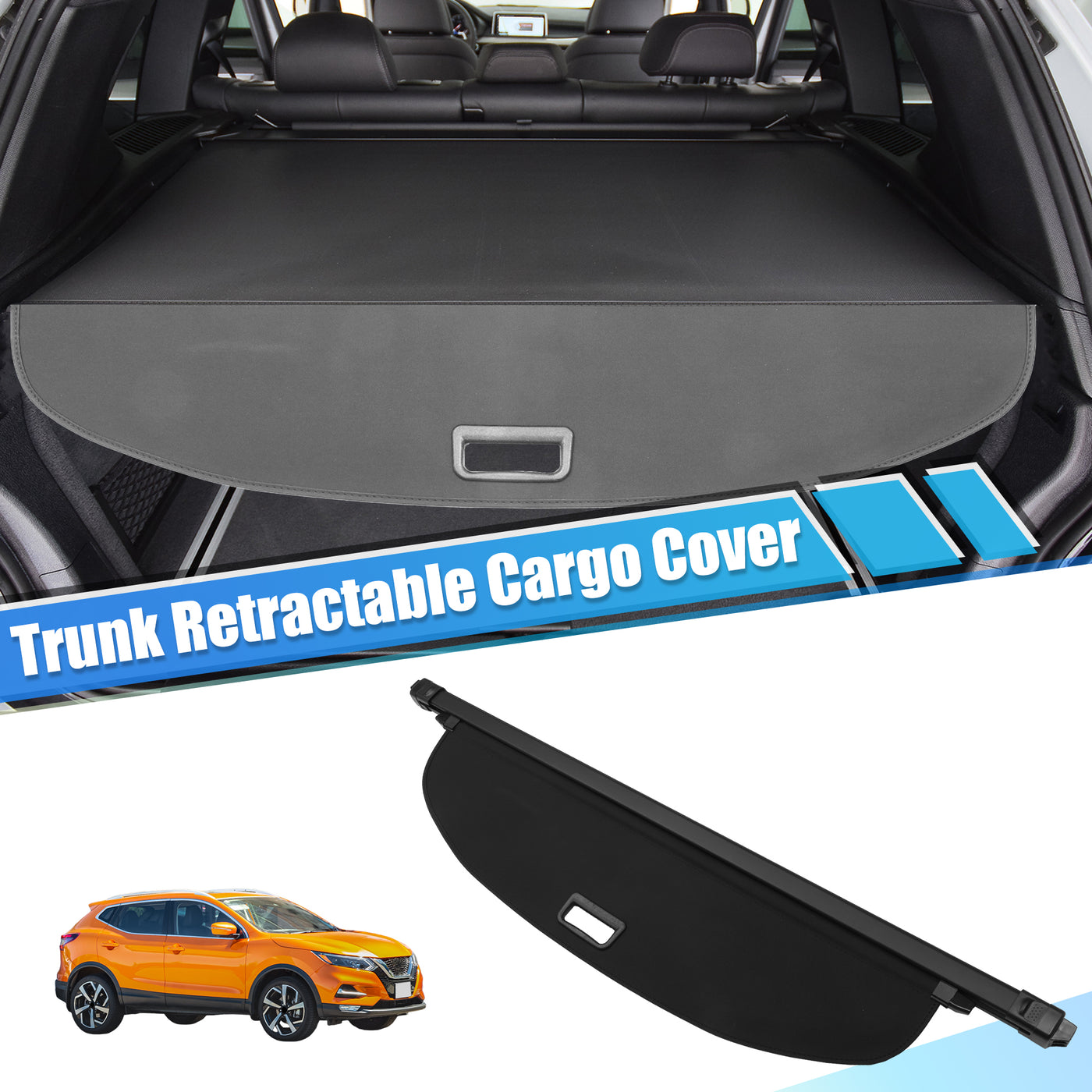 ACROPIX Retractable Cargo Cover Ajustable Fit for Nissan Rogue 2021-2024 Not for Rogue Sport Retractable Privacy Cover - Pack of 1