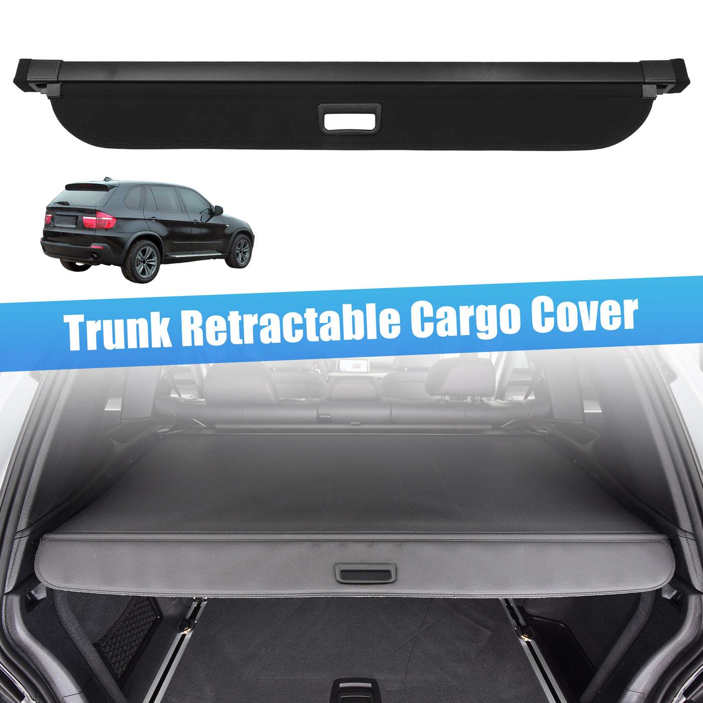 ACROPIX Retractable Cargo Cover Rear Trunk Cover Shield Shade Adjustable Fit for BMW X5 2008-2018 Retractable Privacy Cover - Pack of 1