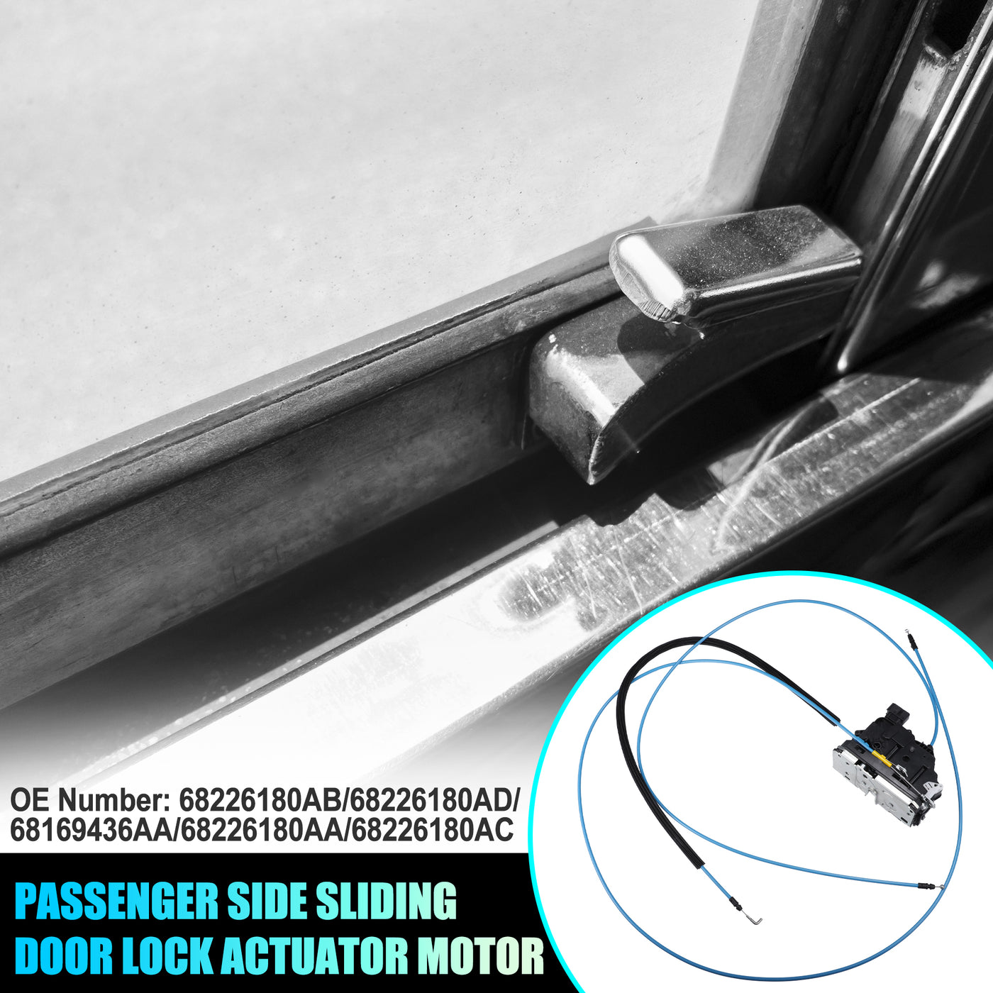 uxcell Uxcell No.68226180AA/68226180AD/68226180AB Passenger Side Sliding Door Lock Actuator Motor for Ram ProMaster 1500 2500 3500 2014-2018