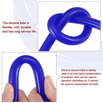 Harfington Vacuum Silicone Tubing Hose 1/8" 3/16" 1/4" ID 1/8" Wall Thick 5ft Blue High Temperature for Engine