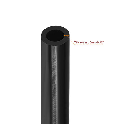 Harfington Vacuum Silicone Tubing Hose 1/8" 5/16" 3/8" ID 1/8" Wall Thick 5ft Black High Temperature for Engine