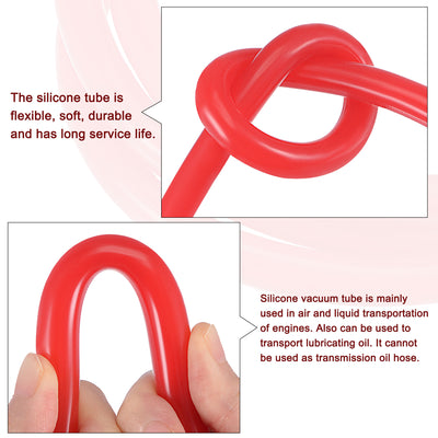 Harfington Vacuum Silicone Tubing Hose 1/8" 5/16" 3/8" ID 1/8" Wall Thick 5ft Red High Temperature for Engine