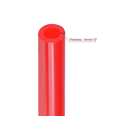 Harfington Vacuum Silicone Tubing Hose 1/4" 5/16" 1/2" ID 1/8" Wall Thick 5ft Red High Temperature for Engine