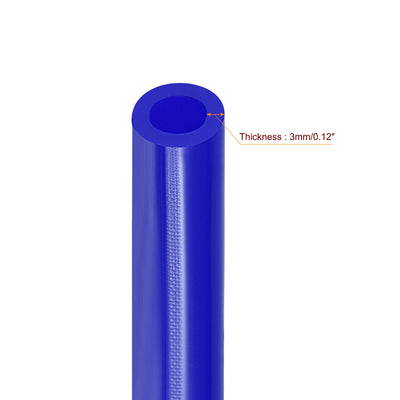 Harfington Vacuum Silicone Tubing Hose 1/4" 5/16" 1/2" ID 1/8" Wall Thick 5ft Blue High Temperature for Engine