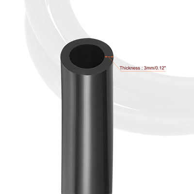 Harfington Vacuum Silicone Tubing Hose 3/16" 1/4" 5/16" 3/8" 1/2" ID 1/8" Wall Thick 10ft Black High Temperature for Engine