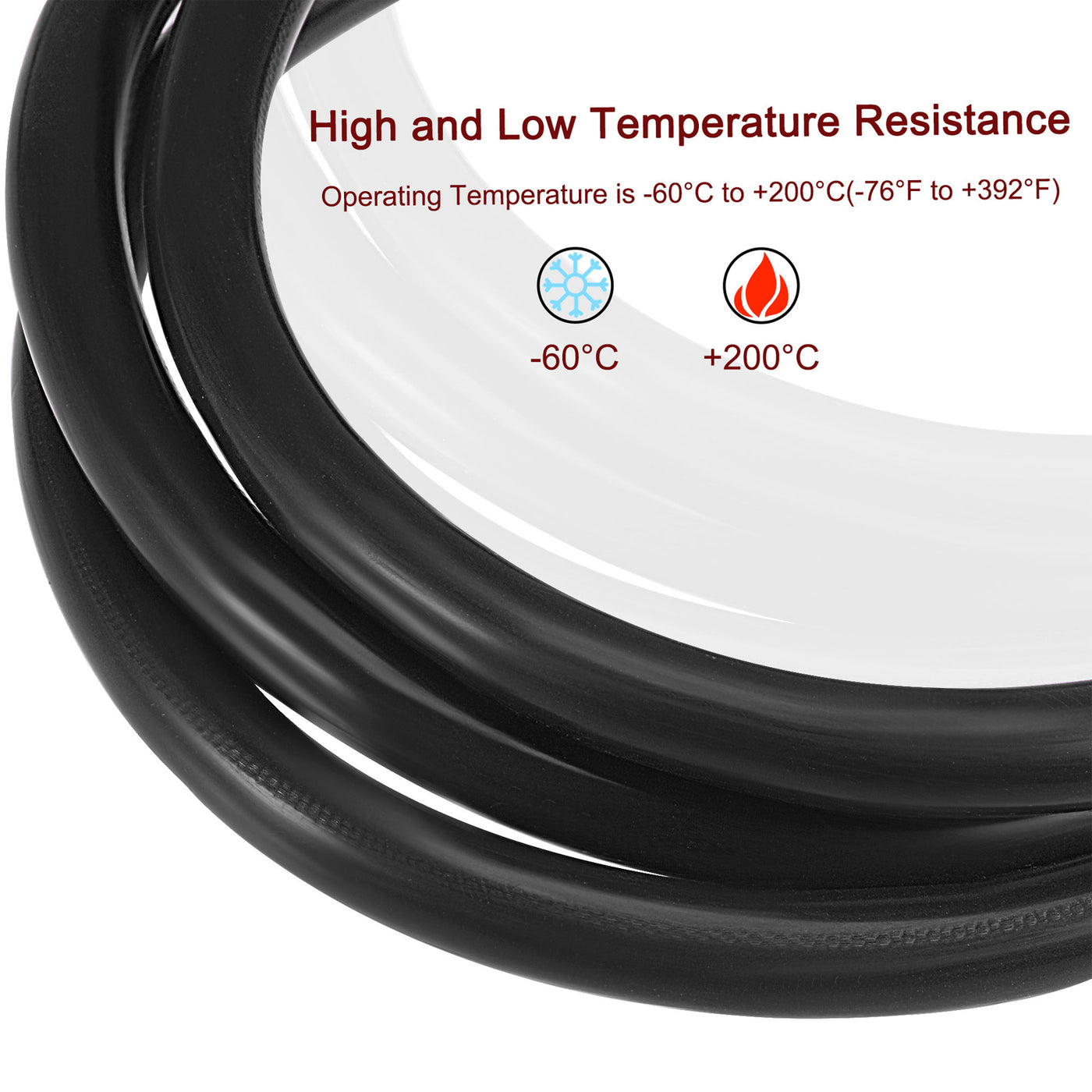 Harfington Vacuum Silicone Tubing Hose 3/16" 1/4" 5/16" 3/8" 1/2" ID 1/8" Wall Thick 10ft Black High Temperature for Engine