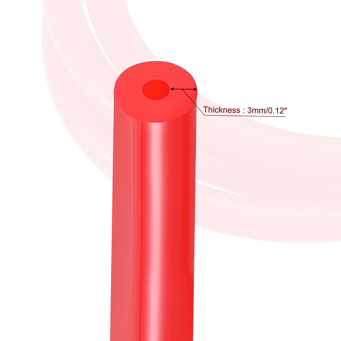 Harfington Vacuum Silicone Tubing Hose 1/8" 5/32" 3/16" 1/4" 5/16" 3/8" 1/2" ID 1/8" Wall Thick 6.6ft Red High Temperature for Engine