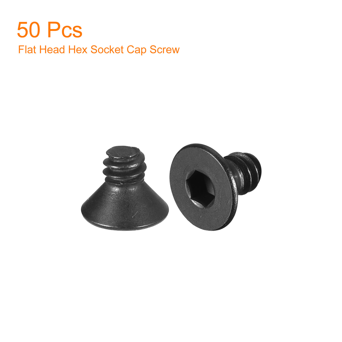 uxcell Uxcell #10-24x1/4" Flat Head Socket Cap Screws, 10.9 Grade Carbon Steel, 50PCS