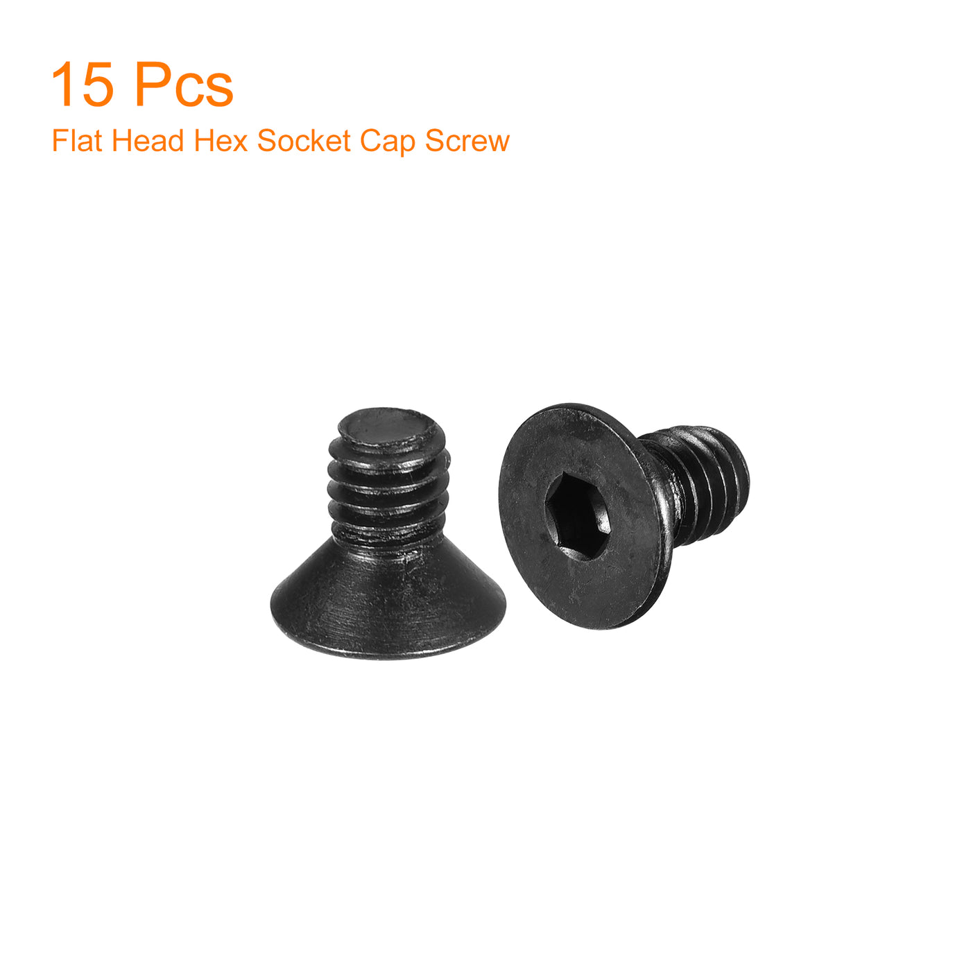 uxcell Uxcell 5/16-18x1/2" Flat Head Socket Cap Screws, 10.9 Grade Carbon Steel, 15PCS