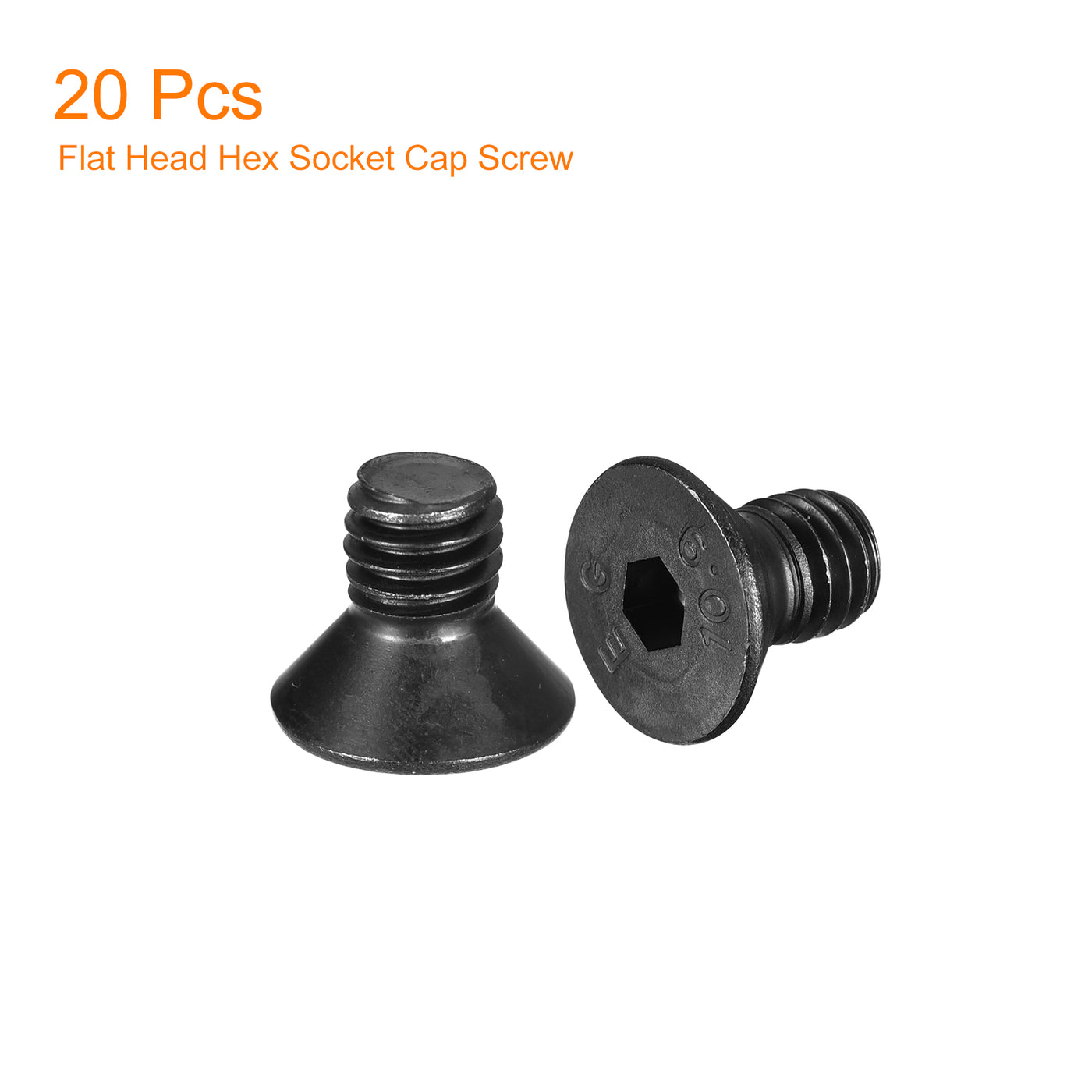 uxcell Uxcell 3/8-16x5/8" Flat Head Socket Cap Screws, 10.9 Grade Carbon Steel, 20PCS