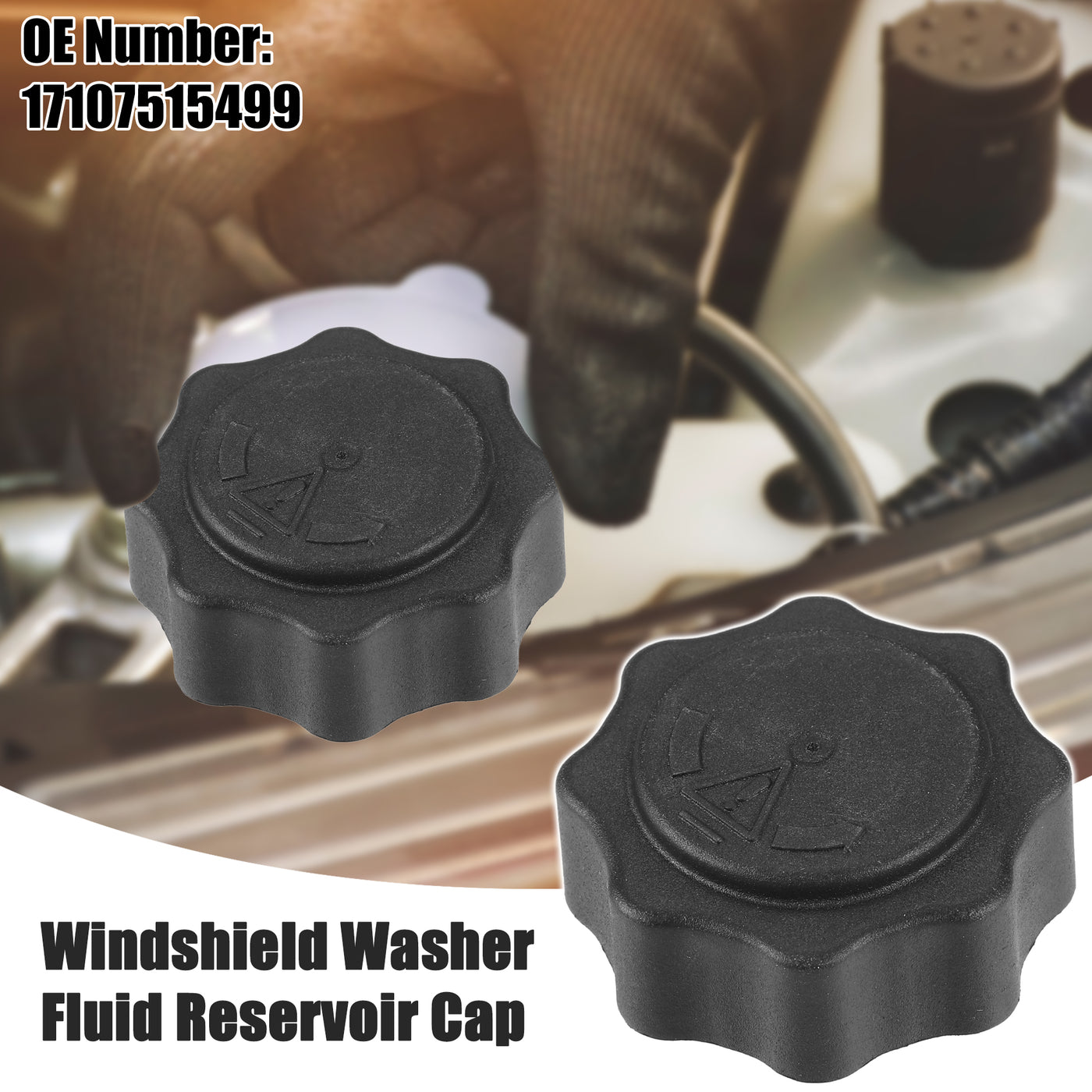 ACROPIX Windshield Washer Fluid Reservoir Bottle Cap Cover Fit for Mini Cooper S 1.6L L4 - Gas 2002-2008 No.17107515499 - Pack of 1 Black