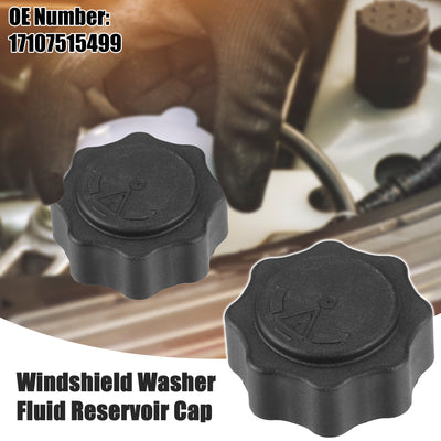 Harfington Windshield Washer Fluid Reservoir Bottle Cap Cover Fit for Mini Cooper S 1.6L L4 - Gas 2002-2008 No.17107515499 - Pack of 1 Black