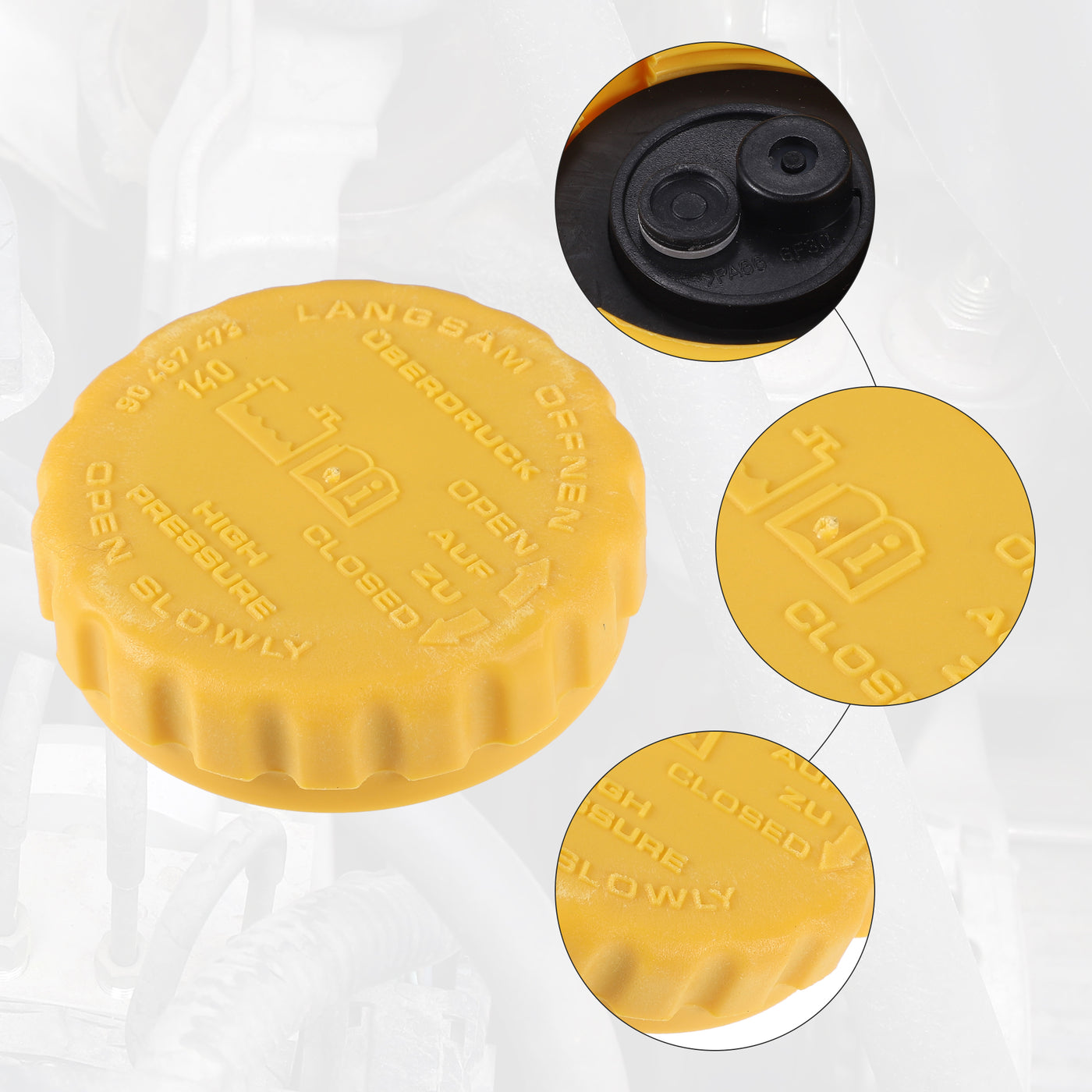 ACROPIX Windshield Washer Fluid Reservoir Bottle Cap Cover Fit for Cadillac Catera 1997-2001 No.90467473/90500007 - Pack of 1 Yellow