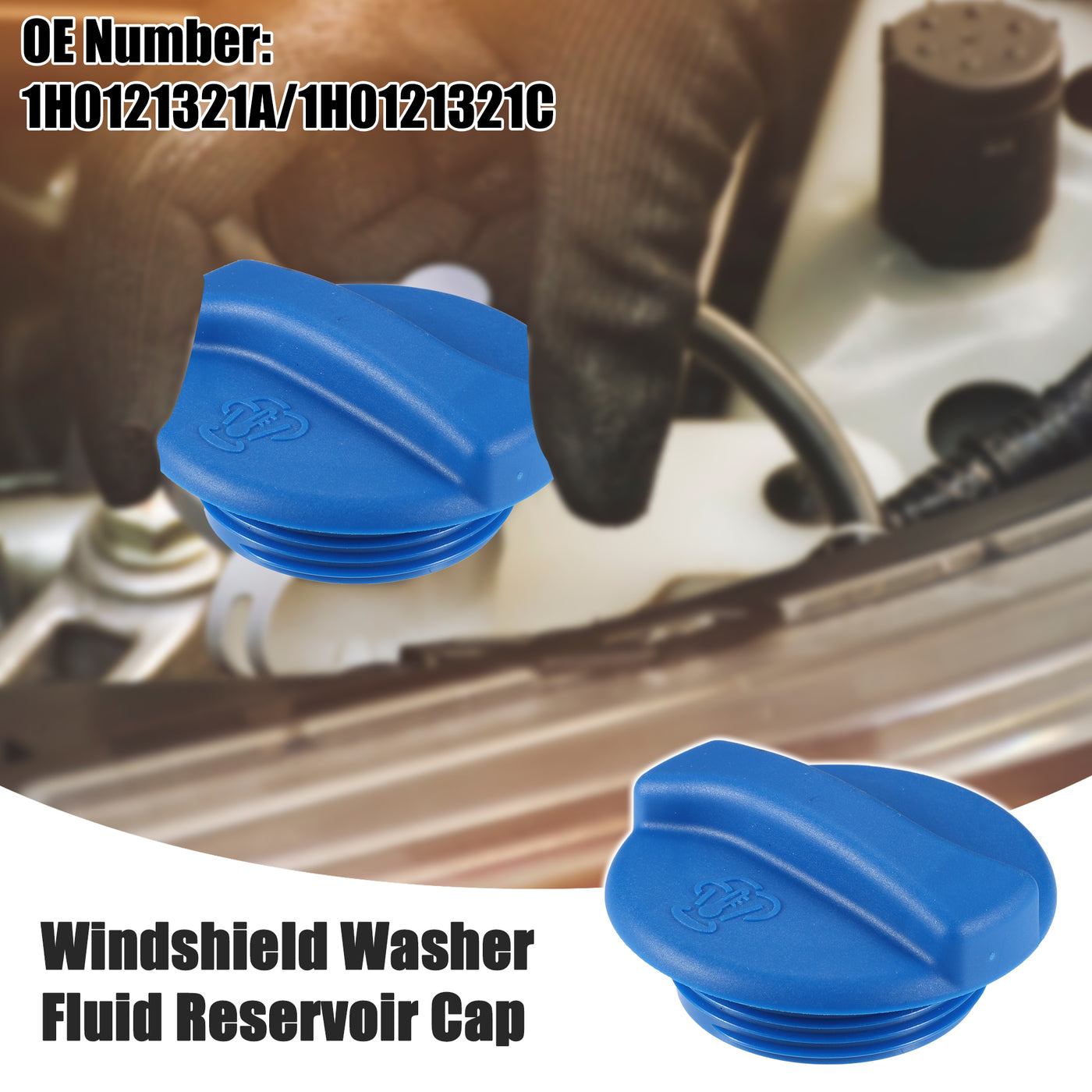 ACROPIX Windshield Washer Fluid Reservoir Bottle Cap Cover Fit for Volkswagen Cabrio 1995-2002 No.1H0121321A/1H0121321C - Pack of 1 Blue