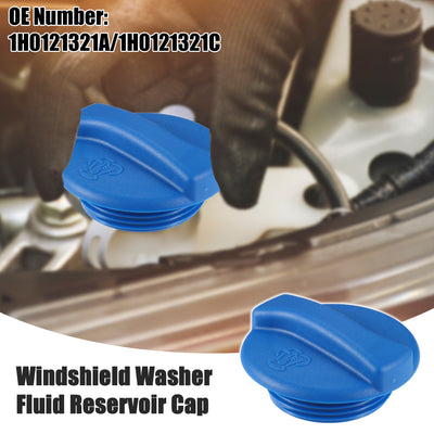 Harfington Windshield Washer Fluid Reservoir Bottle Cap Cover Fit for Volkswagen Cabrio 1995-2002 No.1H0121321A/1H0121321C - Pack of 1 Blue