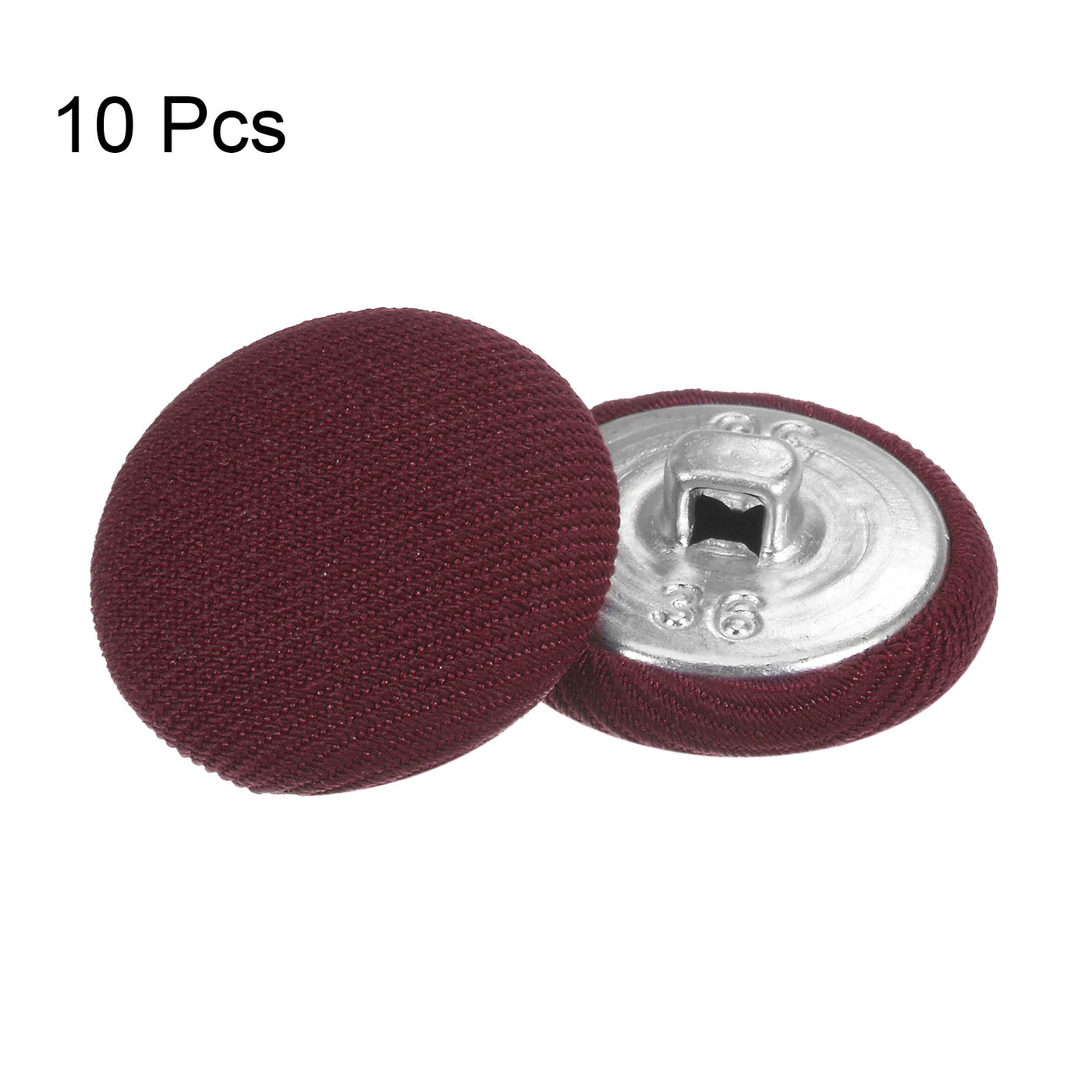 Harfington 10pcs Fabric Cloth Covered Button 23mm Round Metal Sewing Buttons, Caramel