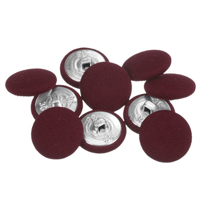 Harfington 10pcs Fabric Cloth Covered Button 23mm Round Metal Sewing Buttons, Caramel