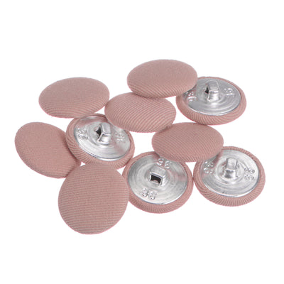 Harfington 10pcs Fabric Cloth Covered Button 23mm Round Metal Sewing Buttons, Deep Pink