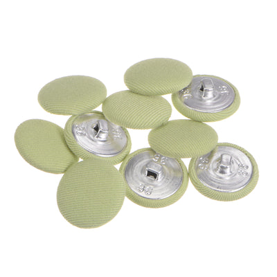 Harfington 10pcs Fabric Cloth Covered Button 23mm Round Metal Sewing Buttons, Cream White