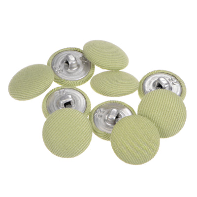 Harfington 10pcs Fabric Cloth Covered Button 18mm Round Metal Sewing Buttons, Cream White