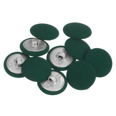Harfington 10pcs Fabric Cloth Covered Button 20mm Round Metal Sewing Buttons, Army Green