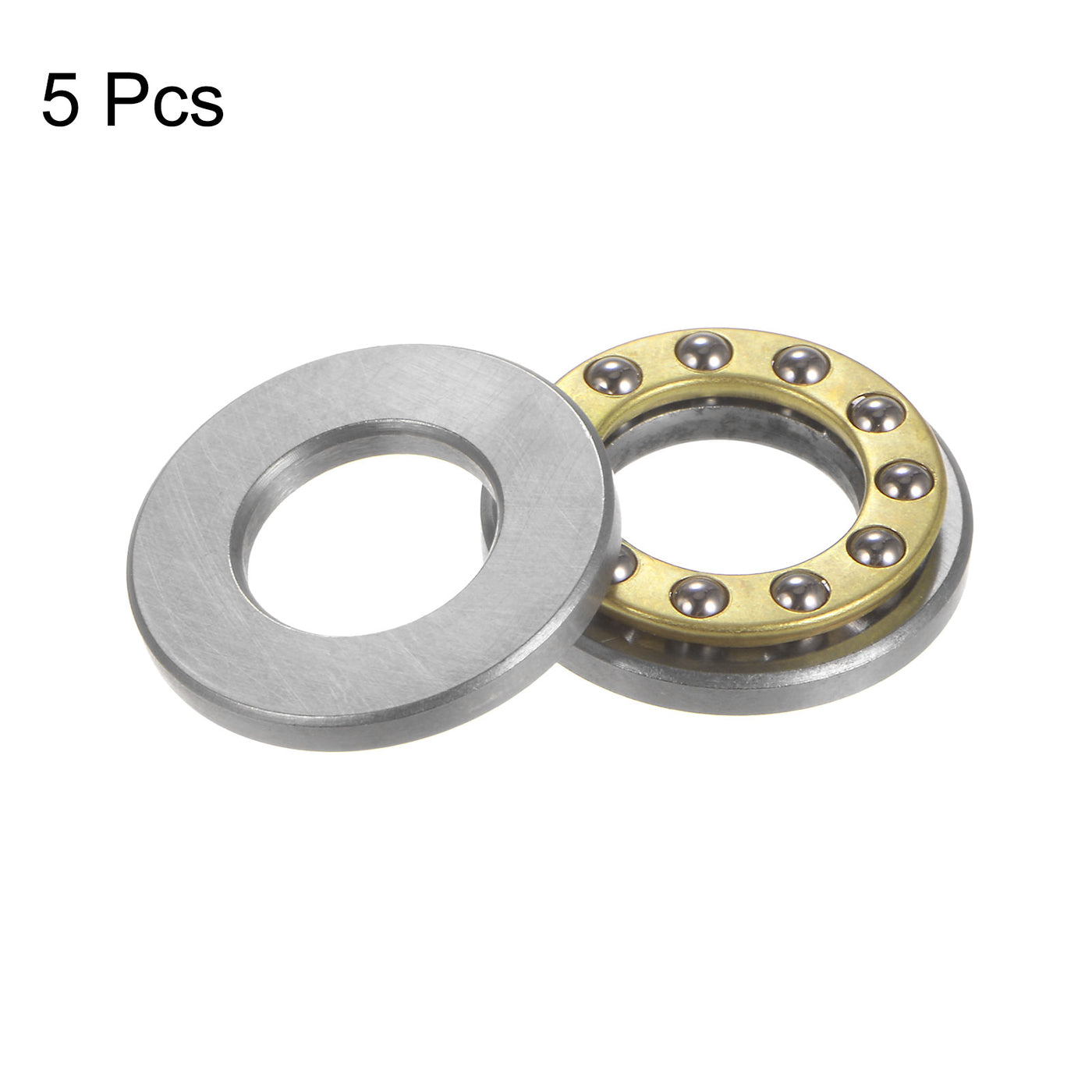 Harfington 5pcs F12-23M Miniature Thrust Ball Bearings 12x23x7.5mm Chrome Steel with Washer