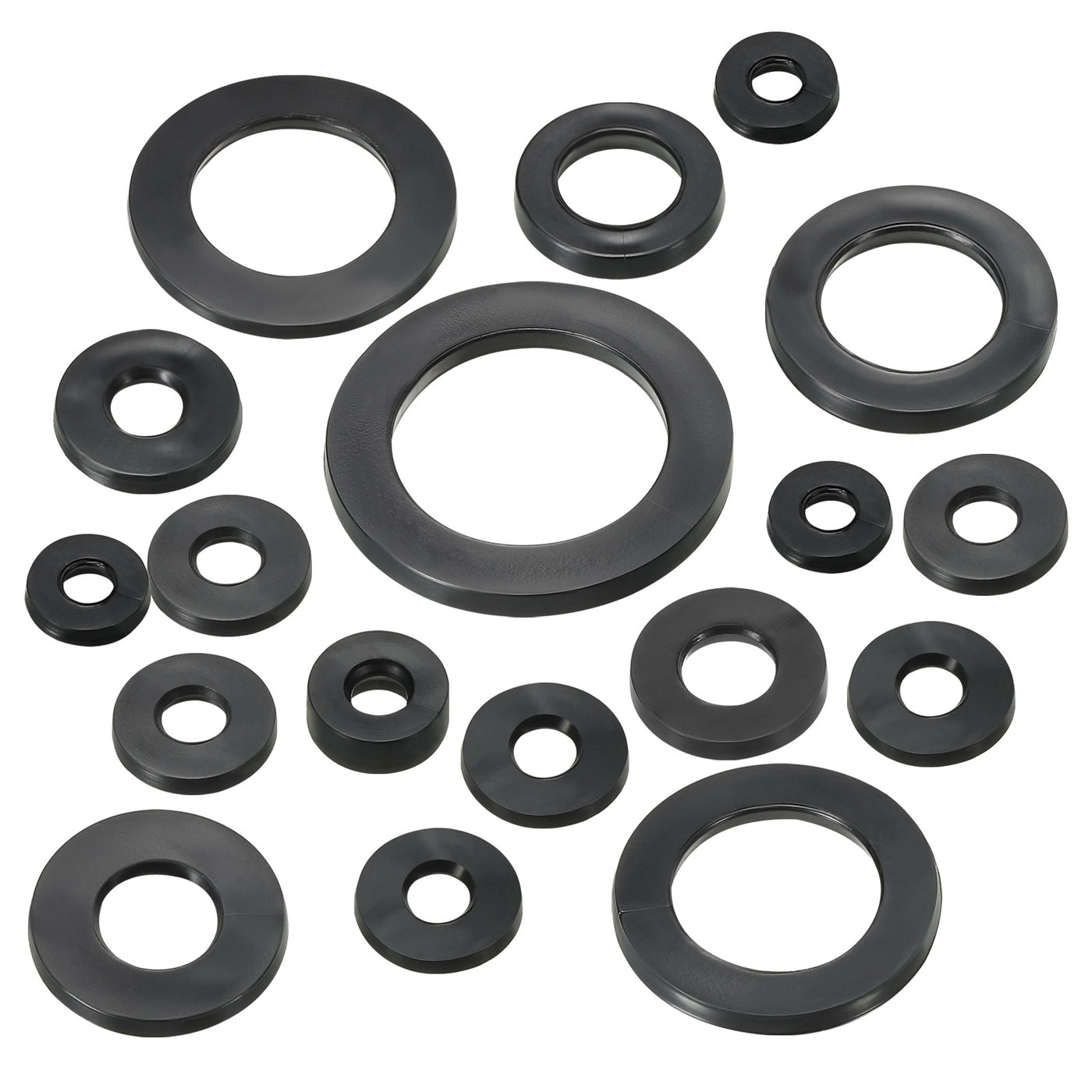 Harfington M20 Rubber Flat Washer, 10pcs 20mm ID 30mm OD 2.5mm Thick Sealing Spacer Gasket