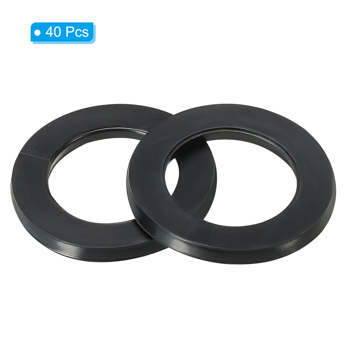 Harfington M20 Rubber Flat Washer, 40pcs 20mm ID 30mm OD 2.5mm Thick Sealing Spacer Gasket