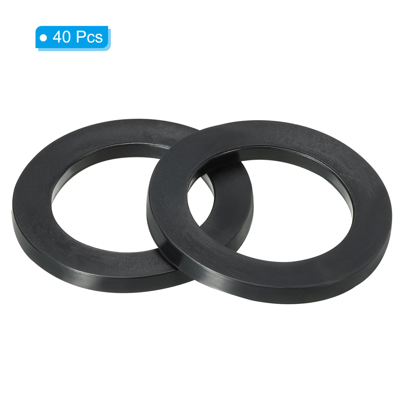 Harfington M32 Rubber Flat Washer, 40pcs 32mm ID 45mm OD 4mm Thick Sealing Spacer Gasket