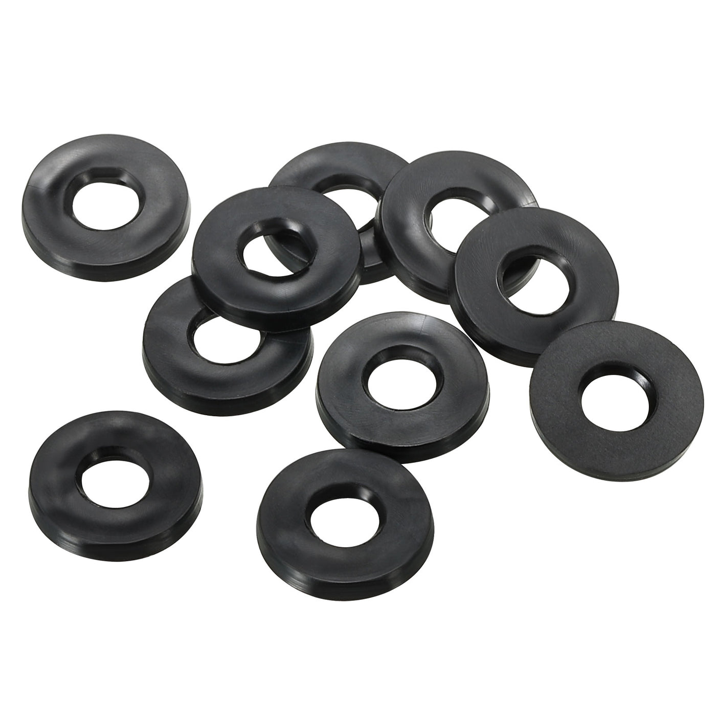 Harfington M5 Rubber Flat Washer, 10pcs 5mm ID 11mm OD 1.6mm Thick Sealing Spacer Gasket