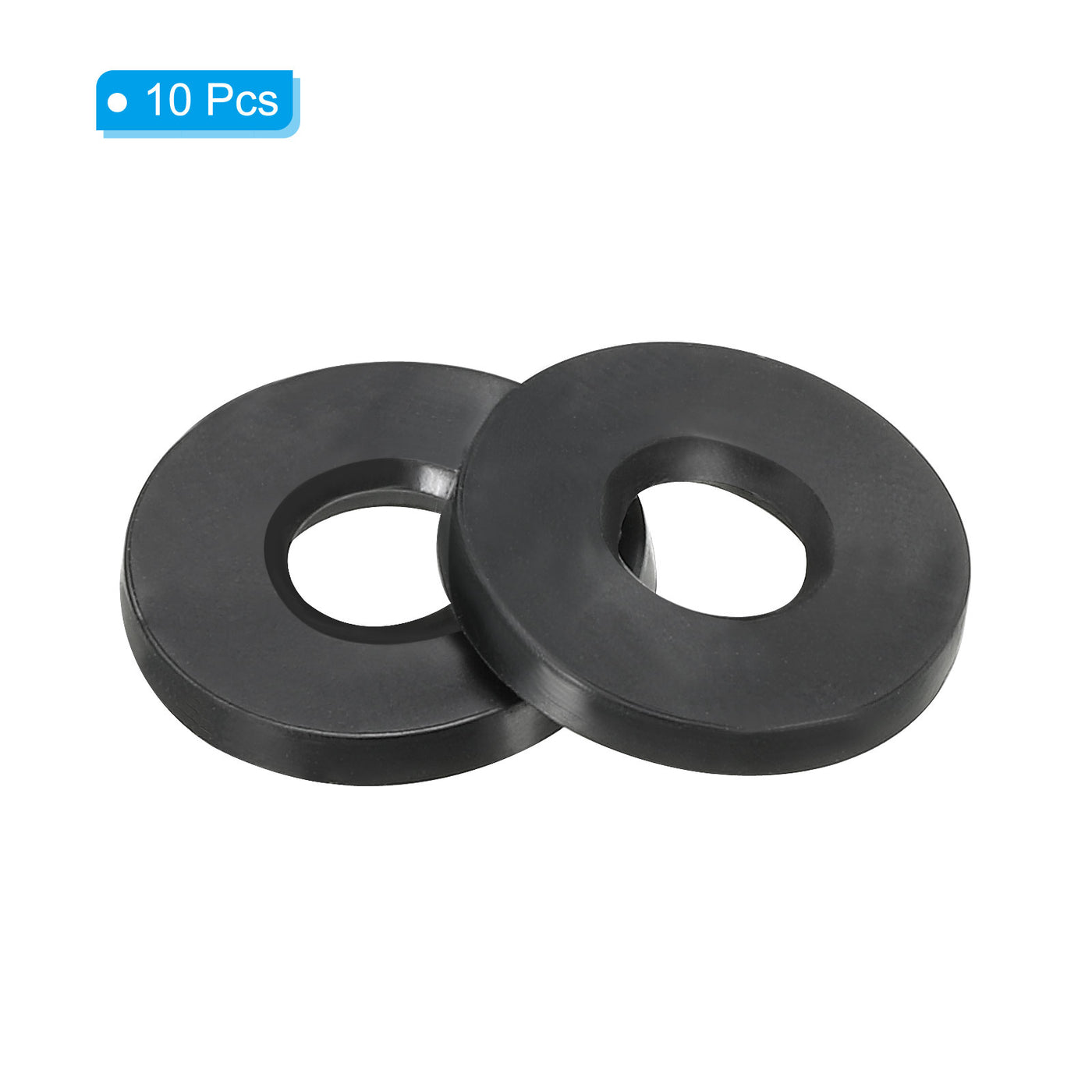 Harfington M6 Rubber Flat Washer, 10pcs 6mm ID 13mm OD 1.6mm Thick Sealing Spacer Gasket