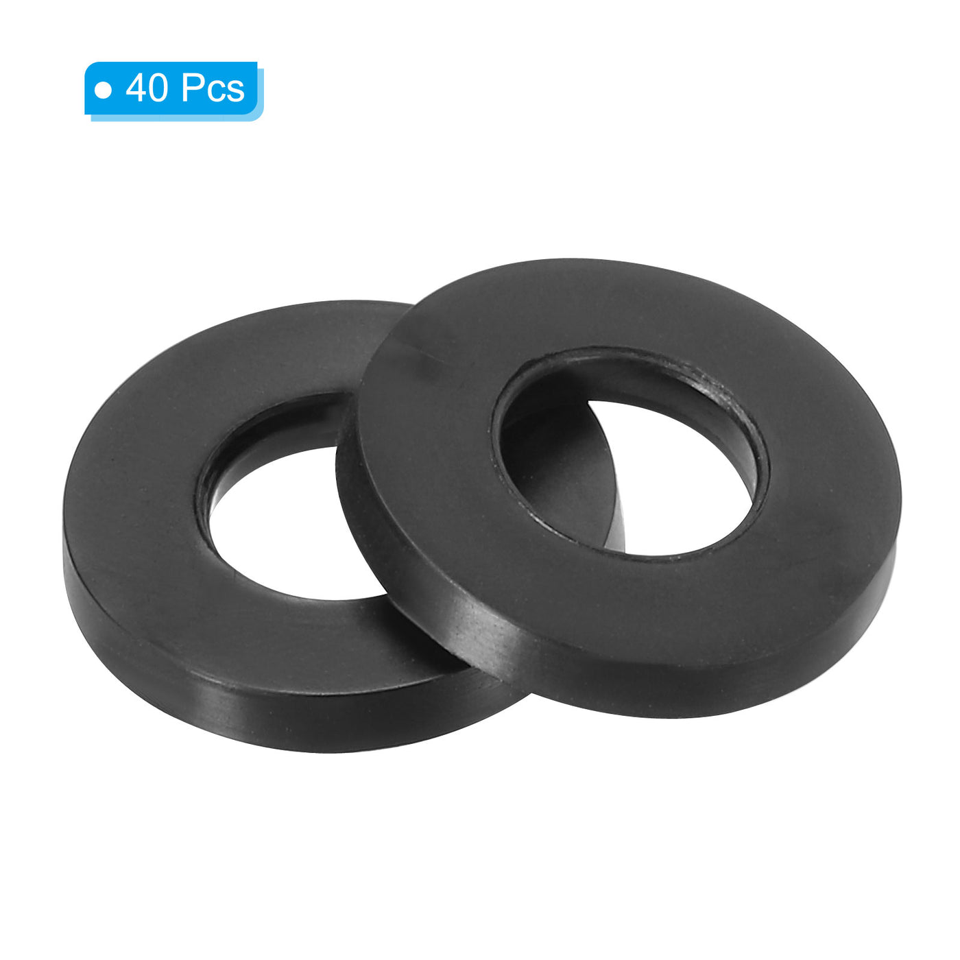 Harfington M8 Rubber Flat Washer, 40pcs 8mm ID 16mm OD 2.2mm Thick Sealing Spacer Gasket