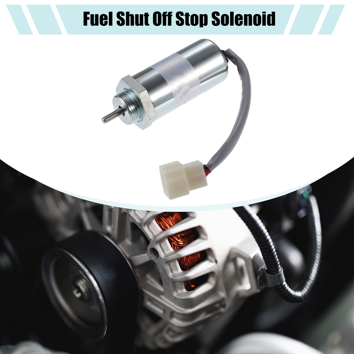 ACROPIX Fuel Shut Off Stop Solenoid Valve 897329-5680/897183-0140 Fit for Isuzu Engines 3LD1 3LD2 - Pack of 1 Silver Tone