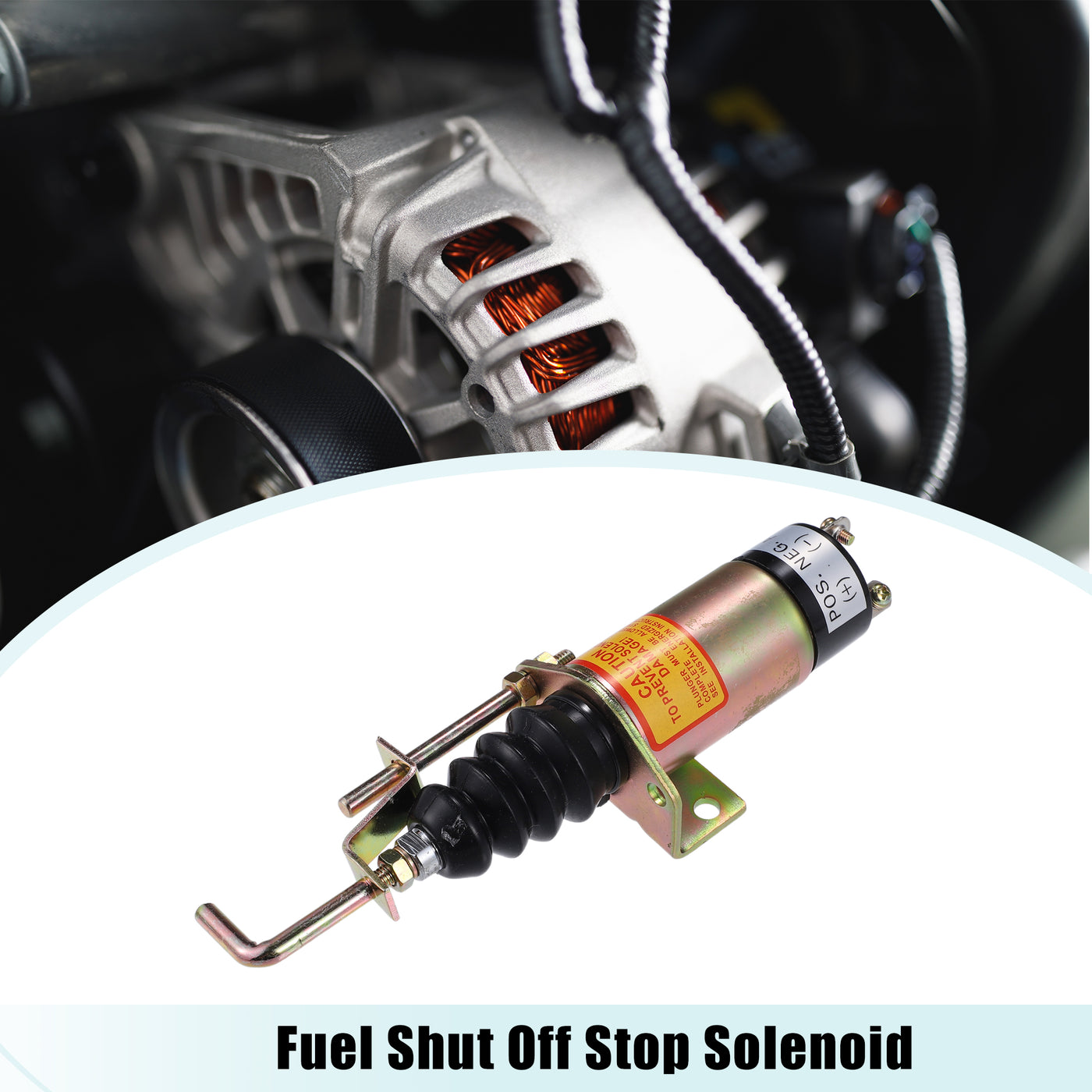 ACROPIX Fuel Shut Off Stop Solenoid Valve 12V 36607197 1502-12C7U2B2S1 Fit for Diesel Engine - Pack of 1 Bronze Tone