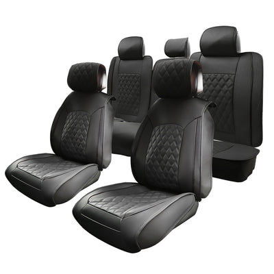 Harfington Uxcell Front Rear Seat Cover for Ford F150 2009-2014 for Ford F-150 2015-2018 2019-2023 Seat Protectors Pad Waterproof Faux Leather Black 5 Pcs