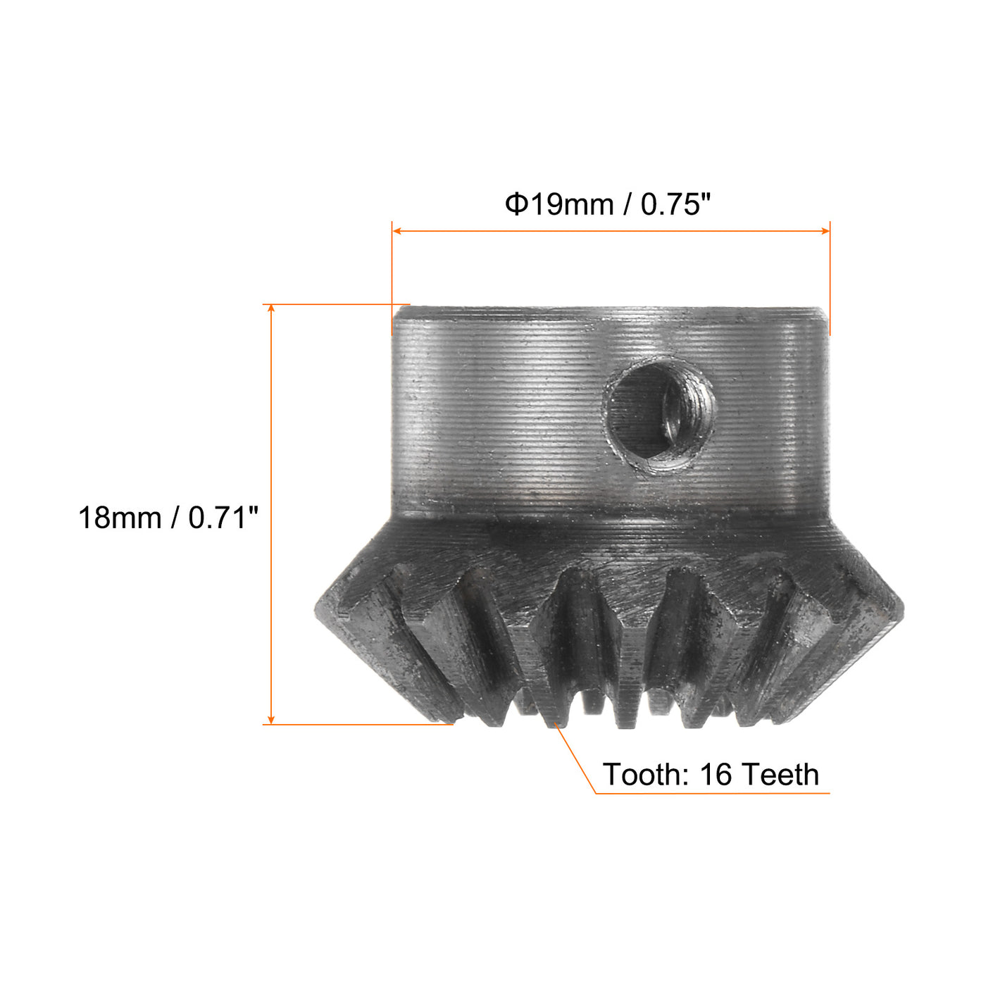 Harfington 2pcs Bevel Gears 1.5M 16 Teeth 6mm Shaft Hole Tapered Bevel Pinion Gear