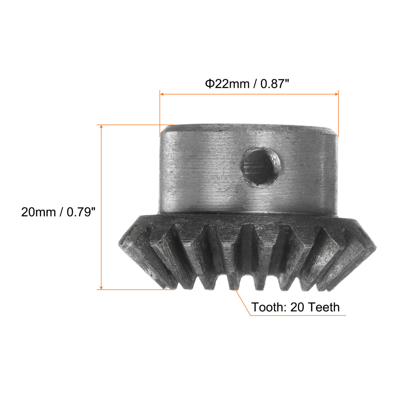 Harfington 2pcs Bevel Gears 1.5M 20 Teeth 16mm Shaft Hole Tapered Bevel Pinion Gear