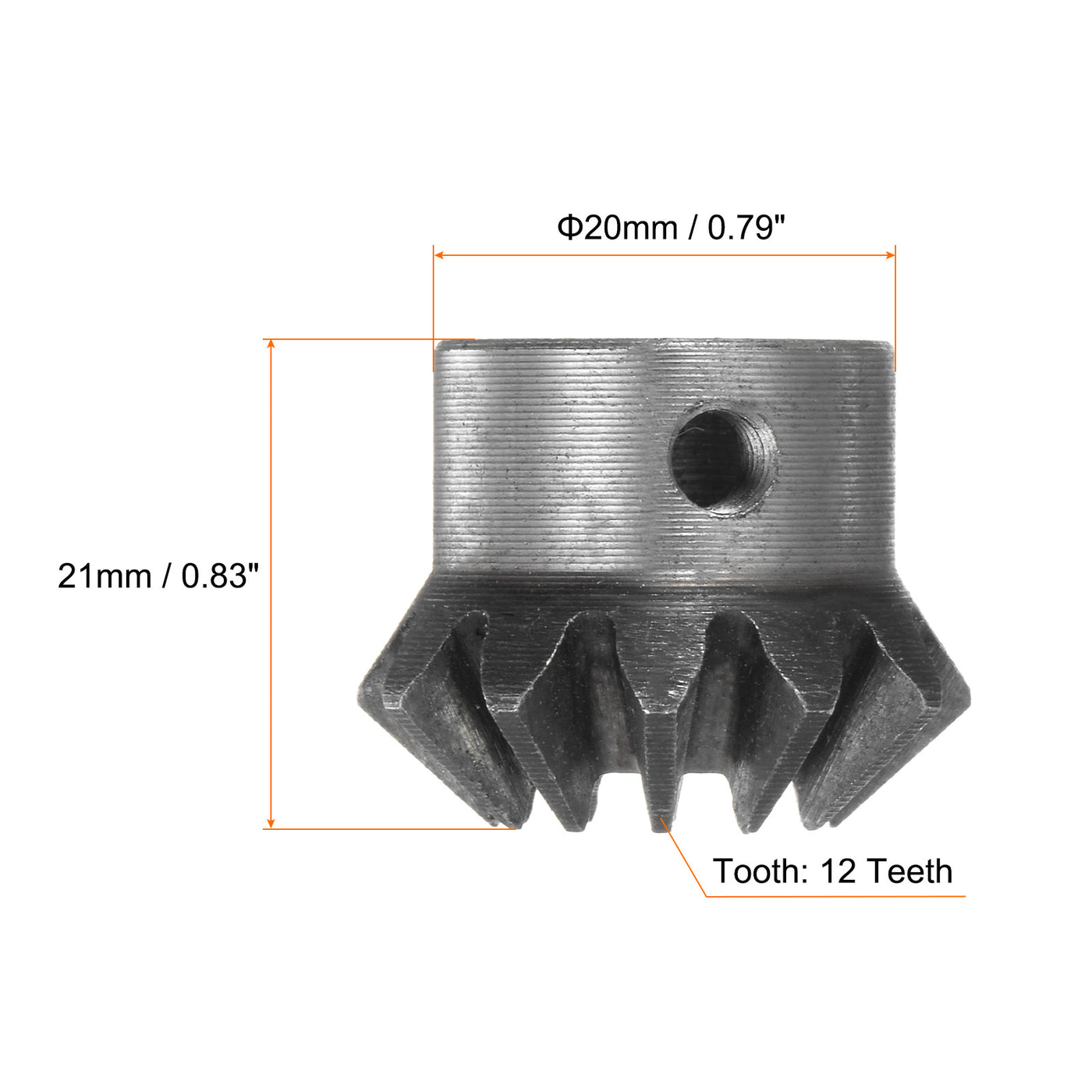 Harfington 2pcs Bevel Gears 2M 12 Teeth 12mm Shaft Hole Tapered Bevel Pinion Gear