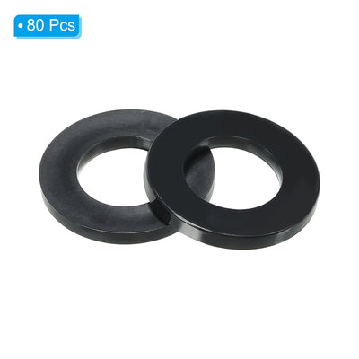 Harfington M16 Nylon Flat Washer, 80pcs 16mm ID 30mm OD 3mm Thick Sealing Spacer Gasket