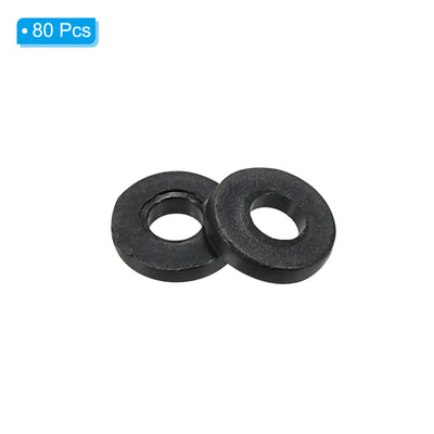 Harfington M2 Nylon Flat Washer, 80pcs 2mm ID 5mm OD 1mm Thick Sealing Spacer Gasket