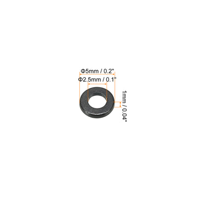 Harfington M2.5 Nylon Flat Washer, 80pcs 2.5mm ID 5mm OD 1mm Thick Sealing Spacer Gasket